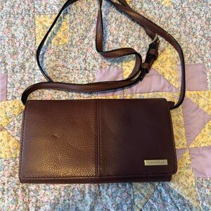 Tignanello Burgundy Leather Shoulder Bag